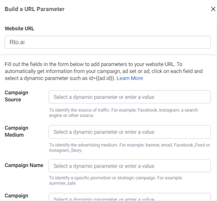 What do UTM Tags look like for Facebook ads